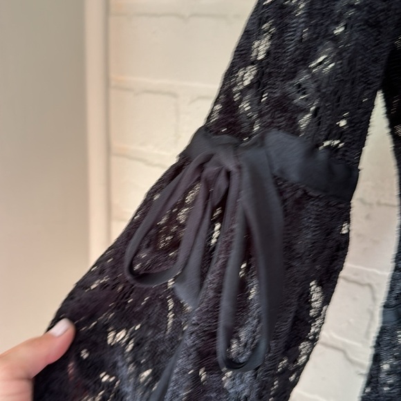 Free People dress Ruby Lace embossed black velvet no slip liner xs - Picture 7 of 8